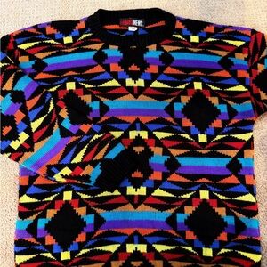Vintage 1990’s Multicolor Geometric Crewneck Sweater perfect condition large